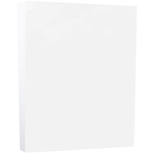 JAM Paper White 8.5&#x22; x 11&#x22; Bristol Vellum Cardstock, 100 Sheets